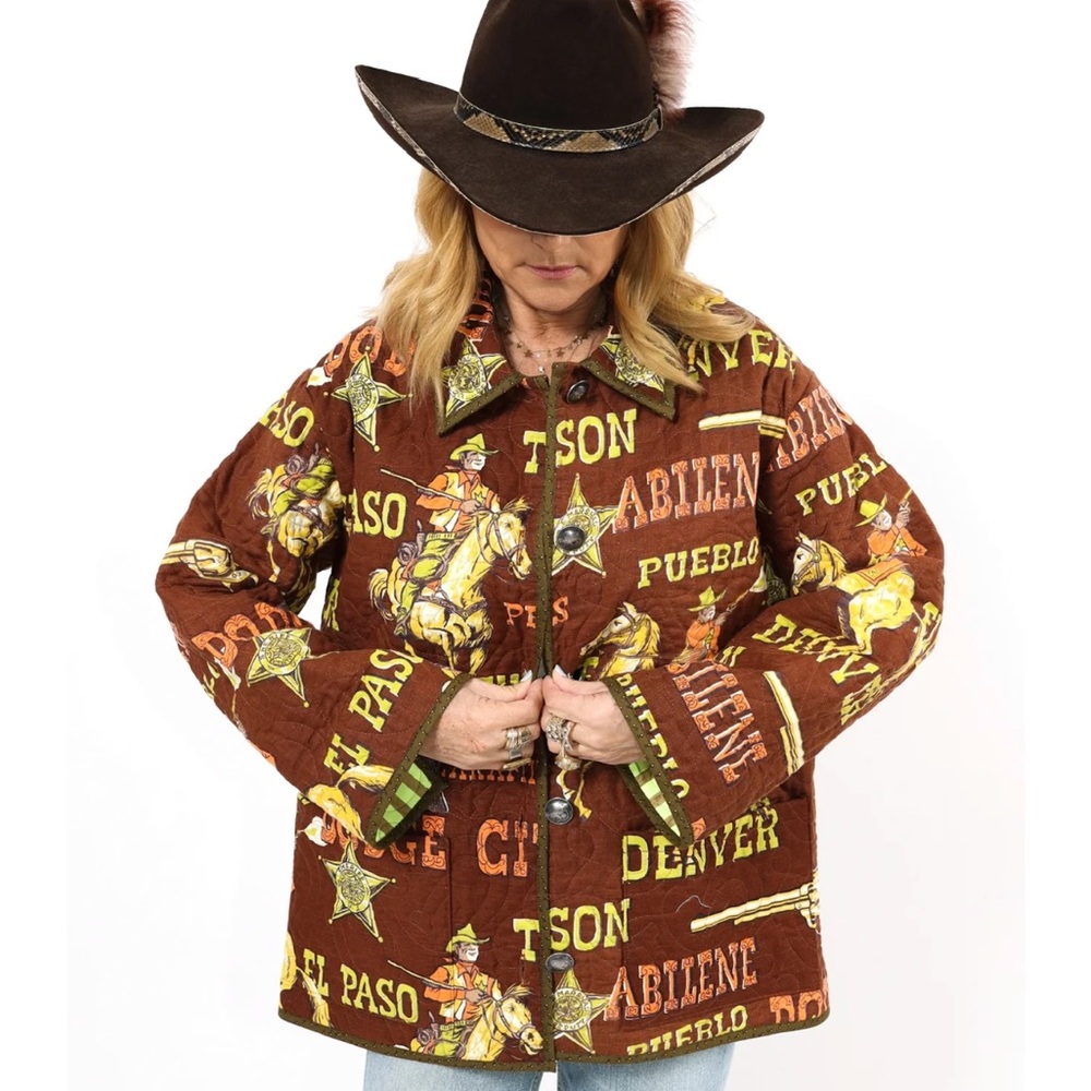 Lady Lancaster 
ISO of this Brown Western Print Women's Market Jacket